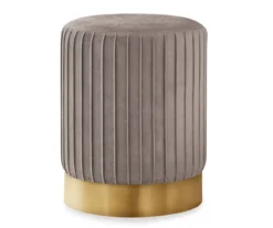 Pleated Velvet Upholstered Ottoman -Furniture Sale Shop 810533425 2