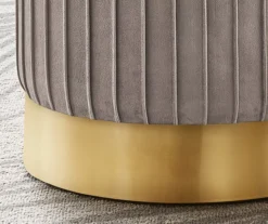 Pleated Velvet Upholstered Ottoman -Furniture Sale Shop 810533425 4
