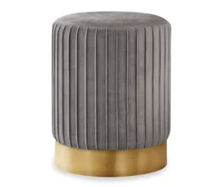 Pleated Velvet Upholstered Ottoman -Furniture Sale Shop 810533427 2