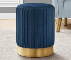 Pleated Velvet Upholstered Ottoman -Furniture Sale Shop 810533428 1