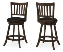 Slat Back Swivel Bar Stools, 2-Pack -Furniture Sale Shop 810533435 2