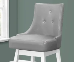 Button Tufted Faux Leather Swivel Bar Stools, 2-Pack 16 Button Tufted Faux Leather Swivel Bar Stools, 2-Pack -Furniture Sale Shop 810533439 4
