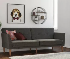 Regal Gray Linen Convertible Sleeper Futon -Furniture Sale Shop 810535613 3