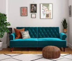 Cassidy Green Velvet Convertible Sleeper Futon -Furniture Sale Shop 810535627 3