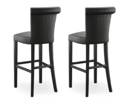 30" Black Faux Brushed Leather Bar Stools, 2-Pack -Furniture Sale Shop 810535738 7