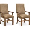 Rustic Pine & Dixie Almond Upholstered Dining Chairs, 2-Pack -Furniture Sale Shop 810535744 1