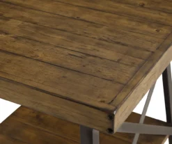 Pomona Pine Brown & Steel Gray 24" Wood Open-Shelf End Table -Furniture Sale Shop 810535748 3