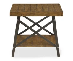 Pomona Pine Brown & Steel Gray 24" Wood Open-Shelf End Table -Furniture Sale Shop 810535748 6