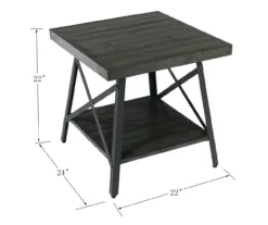 Pomona Gray & Steel Gray 24" Wood Open-Shelf End Table -Furniture Sale Shop 810535749 2