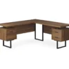 Walnut Wood Look 3-Drawer L-Shaped Corner Computer Desk -Furniture Sale Shop 810535778 2