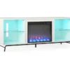 Newland White Electric Fireplace Console -Furniture Sale Shop 810538184 3