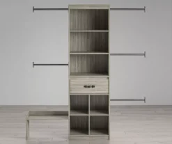 Nova Grow With Me Gray Oak Adjustable Closet Organizer -Furniture Sale Shop 810538199 3