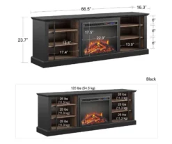 70" Fowler Black Electric Fireplace Console 12 70" Fowler Black Electric Fireplace Console -Furniture Sale Shop 810538243 5