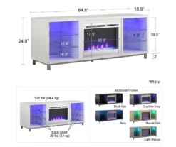 70" Intrepid Navy Deluxe Electric Fireplace Console -Furniture Sale Shop 810538244 6