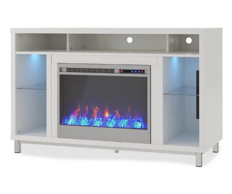 48" Intrepid White Electric Fireplace Console 3 48" Intrepid White Electric Fireplace Console