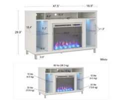 48" Intrepid White Electric Fireplace Console 13 48" Intrepid White Electric Fireplace Console -Furniture Sale Shop 810538247 6