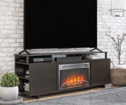 65" Himmel Espresso Electric Fireplace Console -Furniture Sale Shop 810538249 2