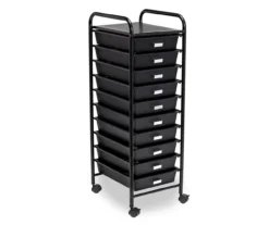 Black Metal 10-Drawer Rolling Storage Cart -Furniture Sale Shop 810539916 3