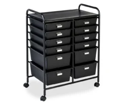 Black Metal 12-Drawer Rolling Storage Cart -Furniture Sale Shop 810539917 3