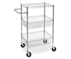Chrome 3-Shelf Storage Cart -Furniture Sale Shop 810539919 3