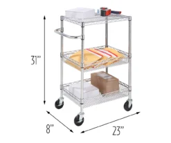 Chrome 3-Shelf Storage Cart -Furniture Sale Shop 810539919 5
