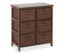 Brown 6-Drawer Woven Strap Chest -Furniture Sale Shop 810539931 3