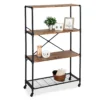 Rustic Black 4-Tier Industrial Rolling Bookshelf -Furniture Sale Shop 810539937 1