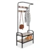 Black Steel 8-Hook Entry Rack & Bench -Furniture Sale Shop 810539938 1