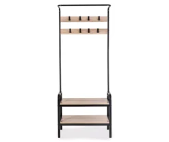 Black Steel 8-Hook Entry Rack & Bench -Furniture Sale Shop 810539938 4