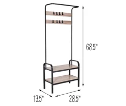 Black Steel 8-Hook Entry Rack & Bench -Furniture Sale Shop 810539938 5
