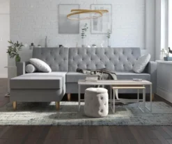 CosmoLiving Liberty Gray Chenille Sectional Storage Futon -Furniture Sale Shop 810541025 4