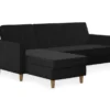 CosmoLiving Liberty Black Velvet Sectional Storage Futon -Furniture Sale Shop 810541040 5
