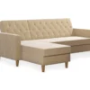 CosmoLiving Liberty Ivory Velvet Sectional Storage Futon -Furniture Sale Shop 810541041 5
