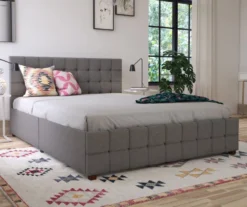 CosmoLiving Elizabeth Gray Linen Storage Bed -Furniture Sale Shop 810541043 2