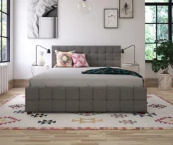 CosmoLiving Elizabeth Gray Linen Storage Bed -Furniture Sale Shop 810541043 3