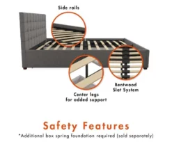 CosmoLiving Elizabeth Gray Linen Storage Bed -Furniture Sale Shop 810541043 4