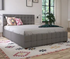 CosmoLiving Elizabeth Gray Linen Storage Bed -Furniture Sale Shop 810541044 2