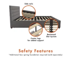 CosmoLiving Elizabeth Gray Linen Storage Bed -Furniture Sale Shop 810541044 4