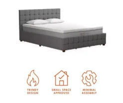 CosmoLiving Elizabeth Gray Linen Storage Bed -Furniture Sale Shop 810541044 6