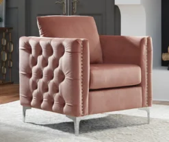 Lizmont Blush Tufted Velvet Accent Chair 11 Lizmont Blush Tufted Velvet Accent Chair -Furniture Sale Shop 810542292 1