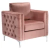 Lizmont Blush Tufted Velvet Accent Chair -Furniture Sale Shop 810542292