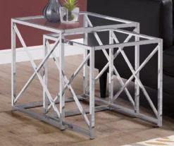 Monarch Glass & Metal 2-Piece Nesting Table Set 15 Monarch Glass & Metal 2-Piece Nesting Table Set -Furniture Sale Shop 810542387 1