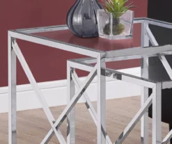 Monarch Glass & Metal 2-Piece Nesting Table Set 16 Monarch Glass & Metal 2-Piece Nesting Table Set -Furniture Sale Shop 810542387 3