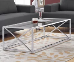 Monarch Glass & Metal Coffee Table -Furniture Sale Shop 810542388 1