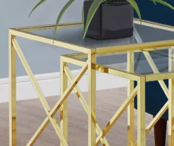 Monarch Glass & Metal 2-Piece Nesting Table Set 13 Monarch Glass & Metal 2-Piece Nesting Table Set -Furniture Sale Shop 810542390 3