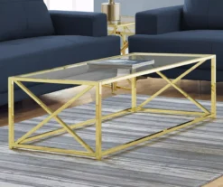 Monarch Glass & Metal Coffee Table -Furniture Sale Shop 810542401 1