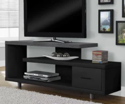 60" Black & Gray Top TV Stand -Furniture Sale Shop 810542411 1