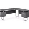 Monarch Metal 3-Drawer L-Shaped Computer Desk -Furniture Sale Shop 810542428 2