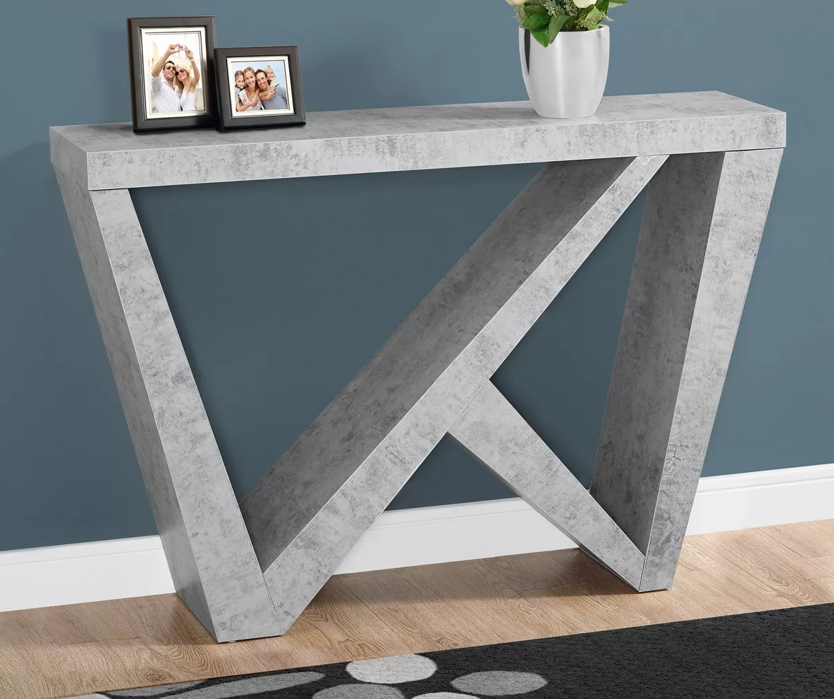Gray Asymmetrical Console Table 4 Gray Asymmetrical Console Table - Image 2