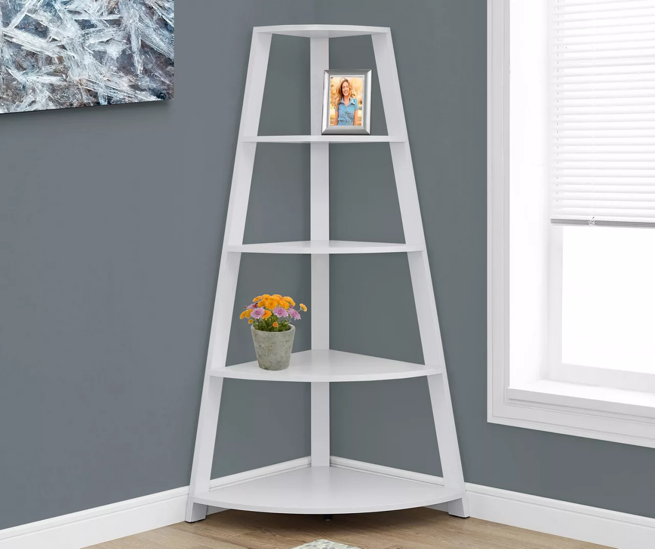 Monarch 4-Shelf Etagere Corner Bookcase 9 Monarch 4-Shelf Etagere Corner Bookcase - Image 7